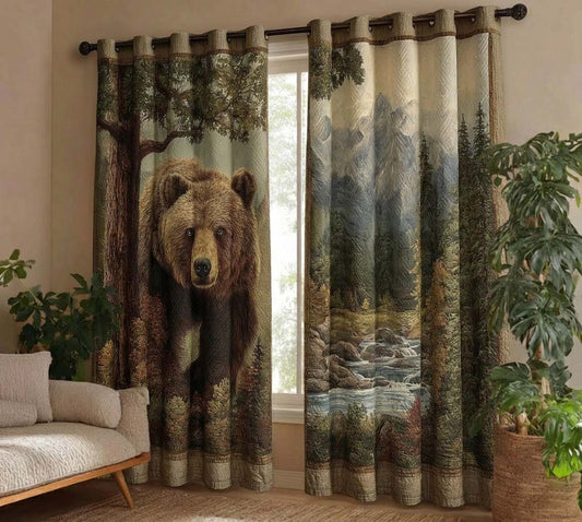 Forest Whisper Quilted Curtains NCU0QQ224