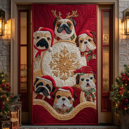 Frenchie Holiday Quilted Door Cover NCU0DH418