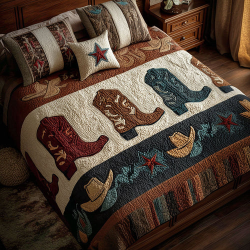 Frontier Footprints 3-Piece Quilted Bedding Set NCU0TP0078