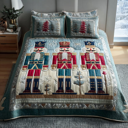 Frosted Nutcracker 3-Piece Quilted Bedding Set NCU0DH520