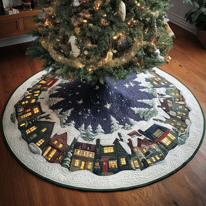 Frostlight Village Christmas Quilted Tree Skirt NCU0DH397
