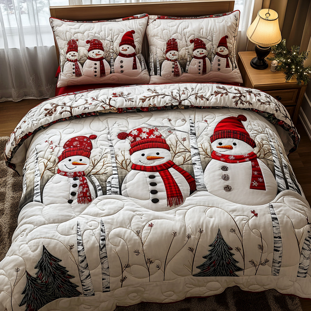 Frosty Bliss 3-Piece Quilted Bedding Set NCU0DV1771