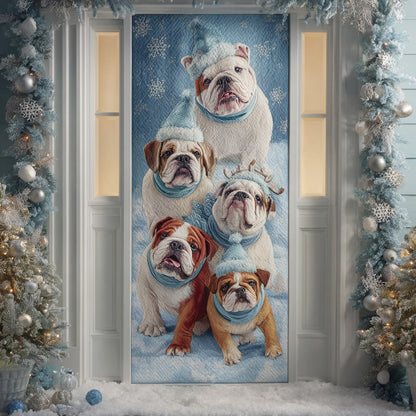 Frosty Bulldog Wonderland Quilted Door Cover NCU0DH416