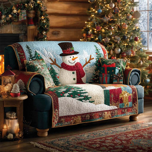 Frosty Cabin Cheer Quilted Sofa Cover NCU0QQ112