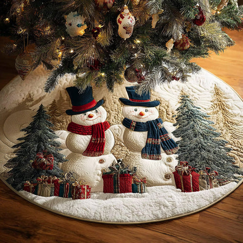 Frosty Companions Christmas Quilted Tree Skirt NCU0DH407