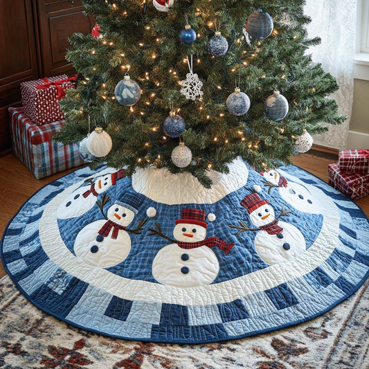 Frosty Greetings Christmas Quilted Tree Skirt NCU0TN87