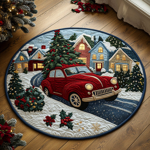 Frosty Road Quilted Round Mat NCU0DH379