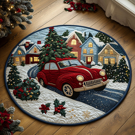 Frosty Road Quilted Round Mat NCU0DH379