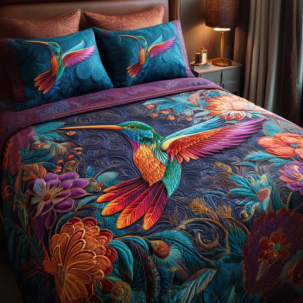 Garden Jewel 3-Piece Quilted Bedding Set NCU0TN75