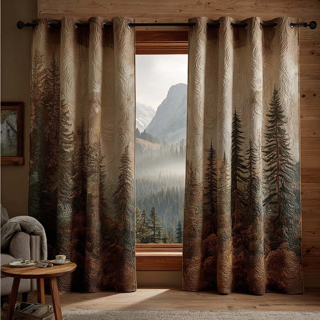 Gentle Forest Quilted Curtains NCU0QQ196