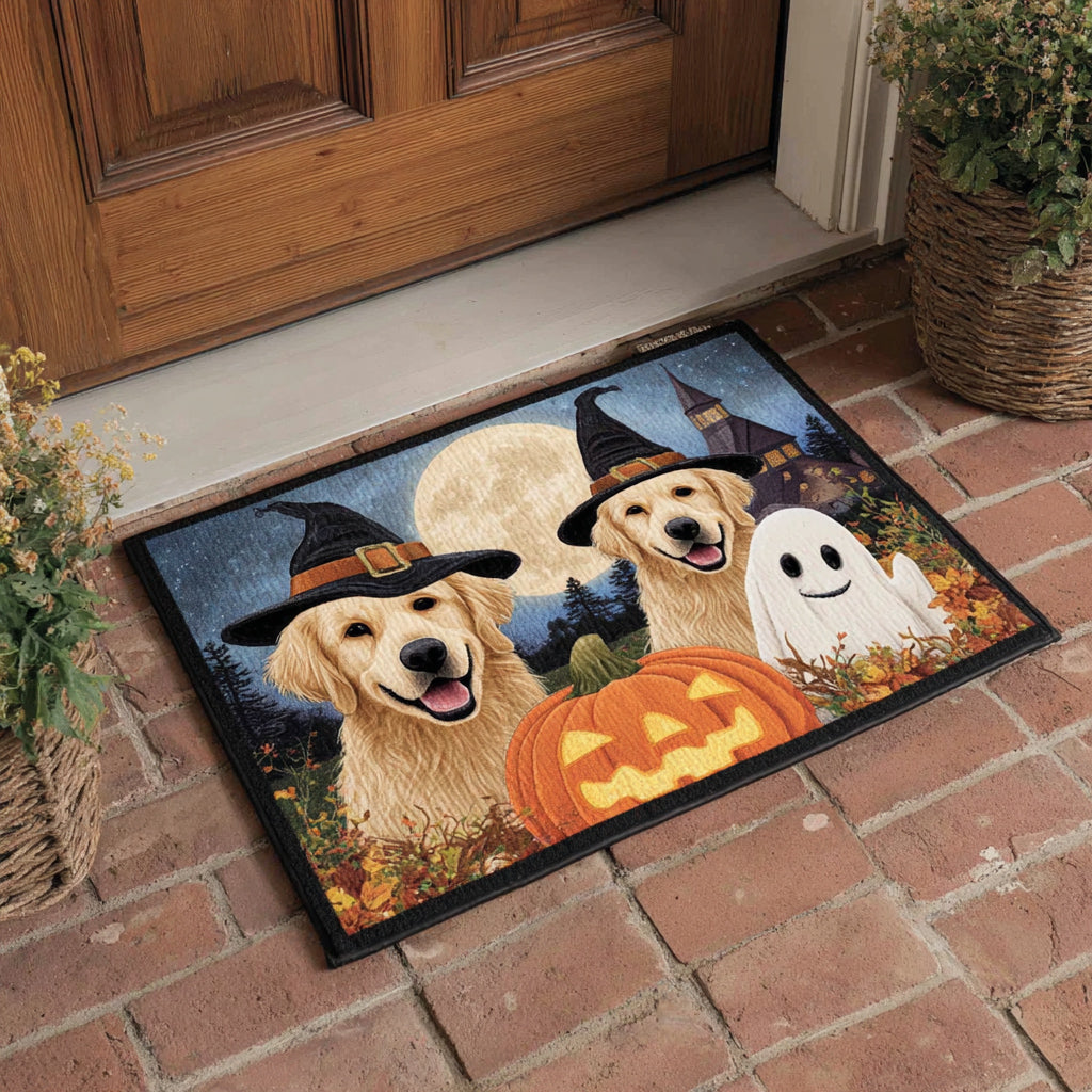 Ghost Golden Retriever Doormat NCU0HH532