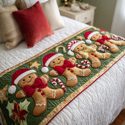 Gingerbread Dreams Quilted Bed Runner NCU0DK9987