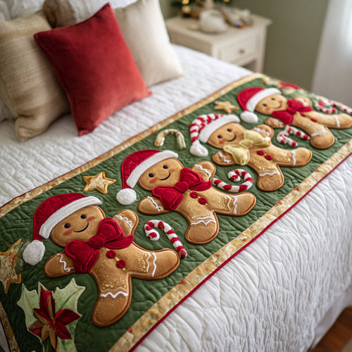 Gingerbread Dreams Quilted Bed Runner NCU0DK9987