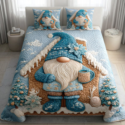 Gnome Winter Joy 3-Piece Quilted Bedding Set NCU0ND020