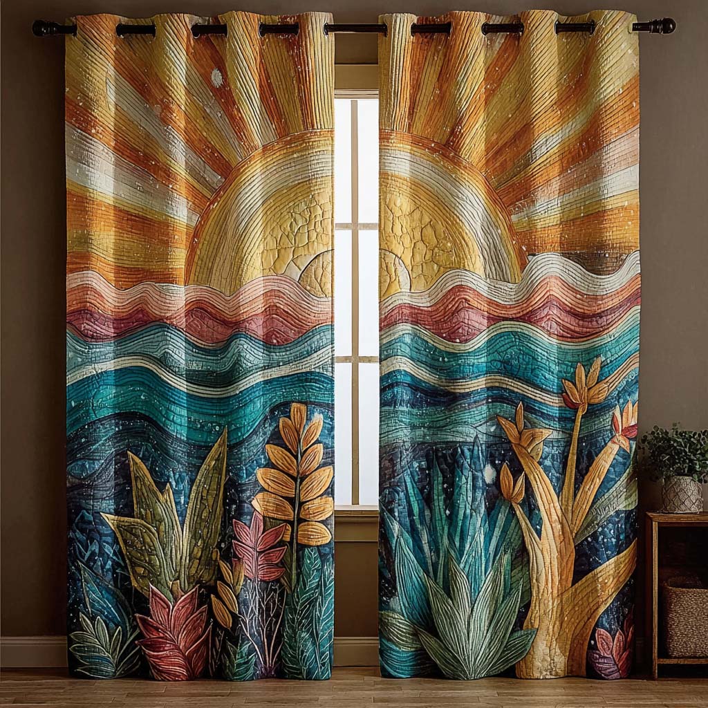Golden Canyon Dawn Quilted Curtains NCU0QQ181