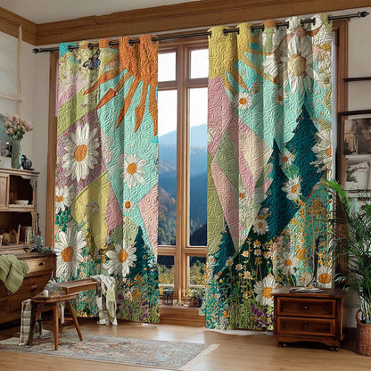 Golden Daisy Horizon Quilted Curtains NCU0TP0113