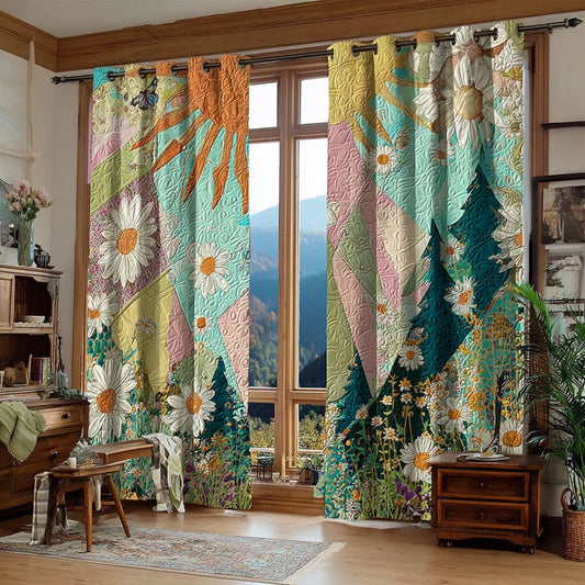 Golden Daisy Horizon Quilted Curtains NCU0TP0113