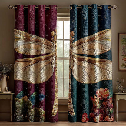 Golden Dragonfly Quilted Curtains NCU0QQ173