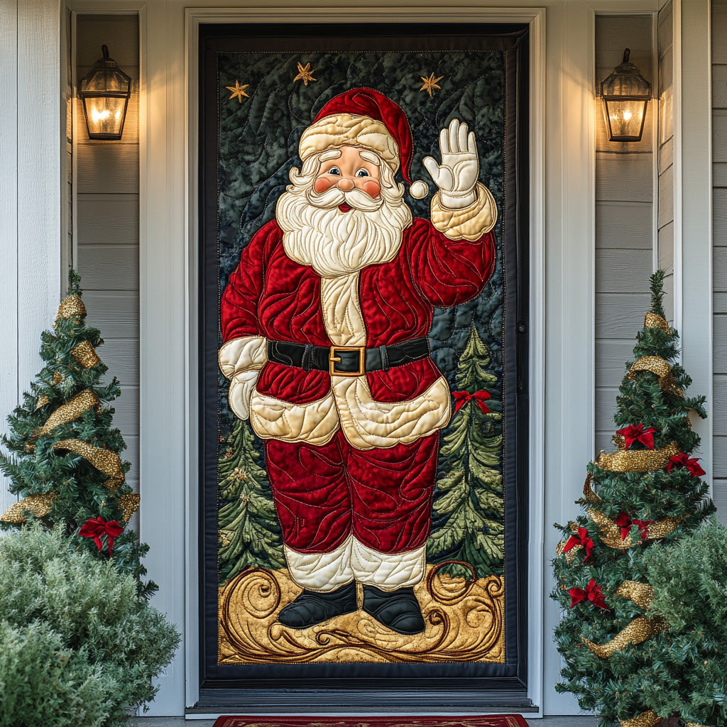 Golden Glow Santa Quilted Door Cover NCU0DH488