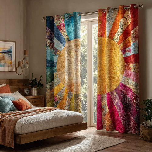 Golden Horizon Quilted Curtains NCU0DH719