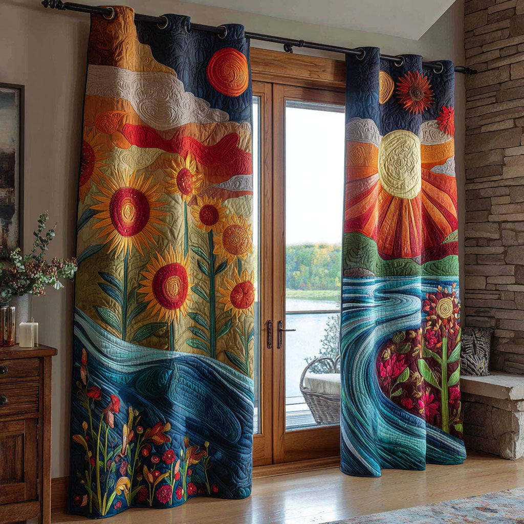 Golden Hour Reverie Quilted Curtains NCU0TP0095