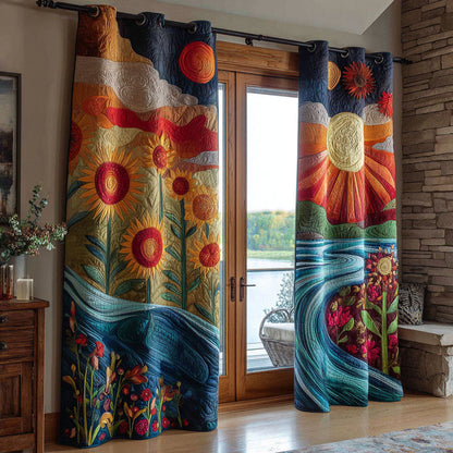 Golden Hour Reverie Quilted Curtains NCU0TP0095