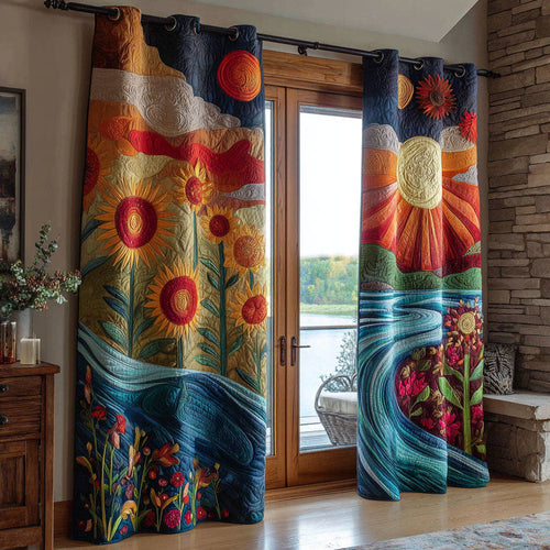 Golden Hour Reverie Quilted Curtains NCU0TP0095