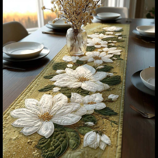 Golden Petal Trail Quilted Table Runner NCU0QQ081