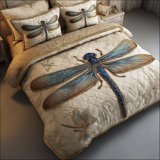 Golden Serenity 3-Piece Quilted Bedding Set NCU0QQ054