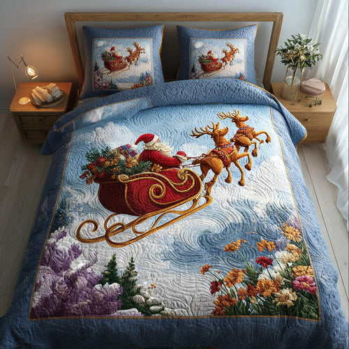 Golden Sleigh 3-Piece Quilted Bedding Set NCU0DH387