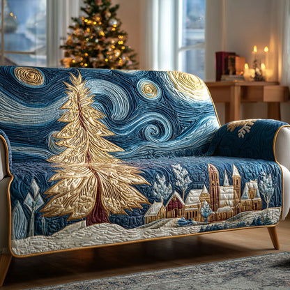 Golden Starry Quilted Sofa Cover NCU0DH449