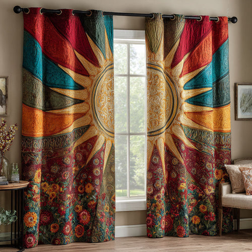 Golden Sun Quilted Curtains NCU0KD026