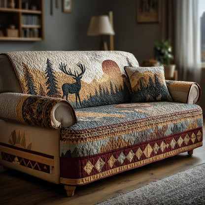 Golden Timberline Quilted Sofa Cover NCU0DH575