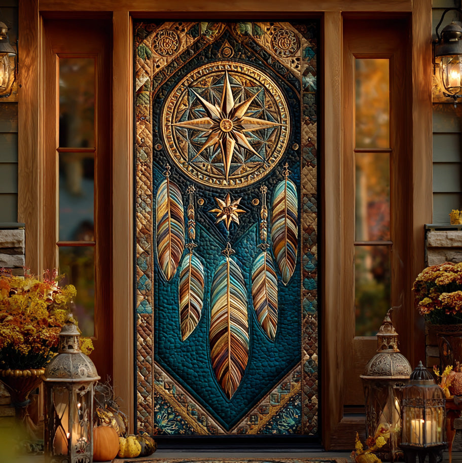 Golden Tribe Compass Quilted Door Cover NCU0DH597