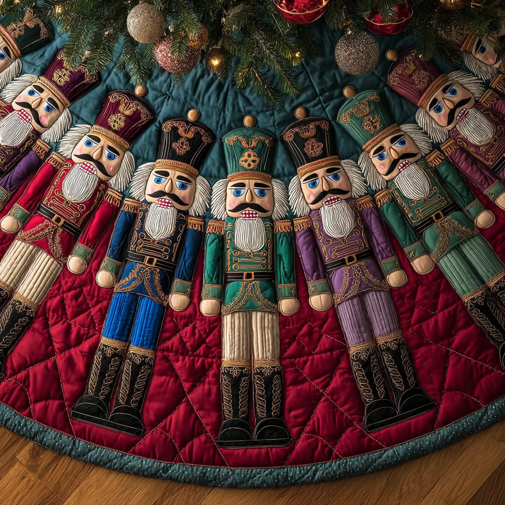 Grand Vintage Nutcracker Guard Christmas Quilted Tree Skirt NCU0DH625