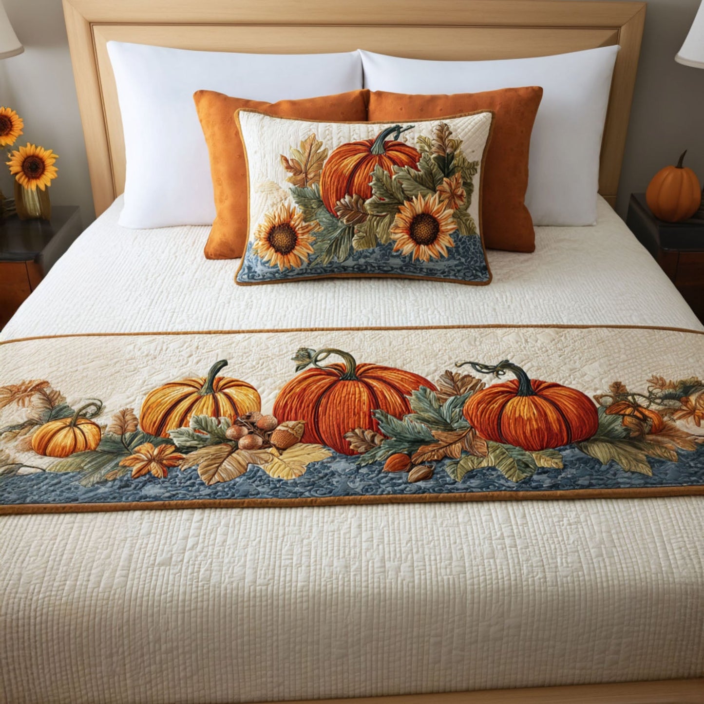 Harvest Hideaway Quilted Bed Runner NCU0PT8479