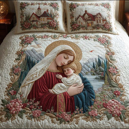 Heavenly Embrace 3-Piece Quilted Bedding Set NCU0HT017