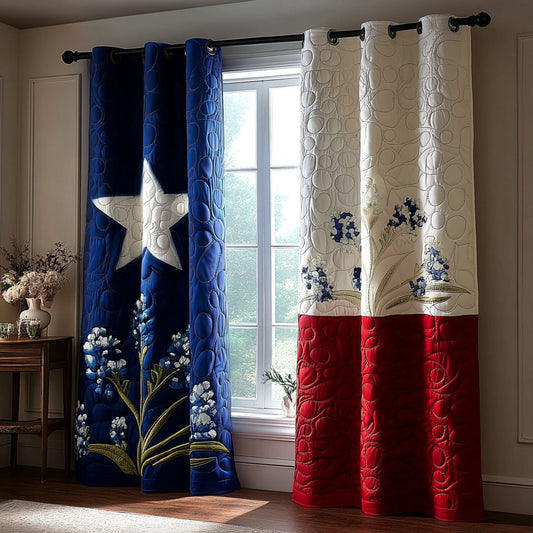 Heritage Bluebonnet Quilted Curtains NCU0TN198