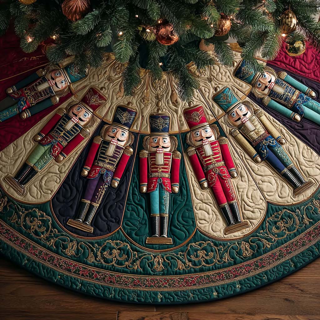 Heritage Nutcracker Christmas Quilted Tree Skirt NCU0QQ150