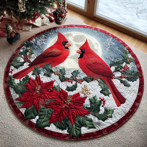 Holiday Cardinal Spirit Quilted Round Mat NCU0HT029