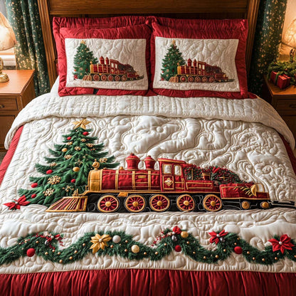 Holiday Express Track 3-Piece Quilted Bedding Set NCU0XD211