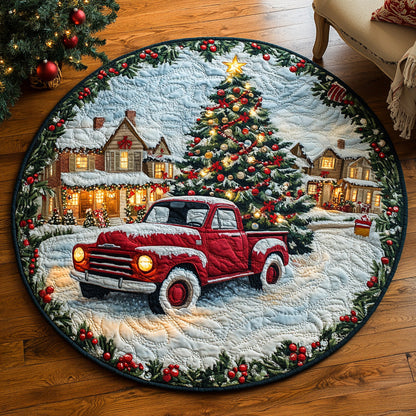 Holiday Haul Quilted Round Mat NCU0DH377