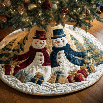 Holiday Patchwork Cheer Christmas Quilted Tree Skirt NCU0DH408