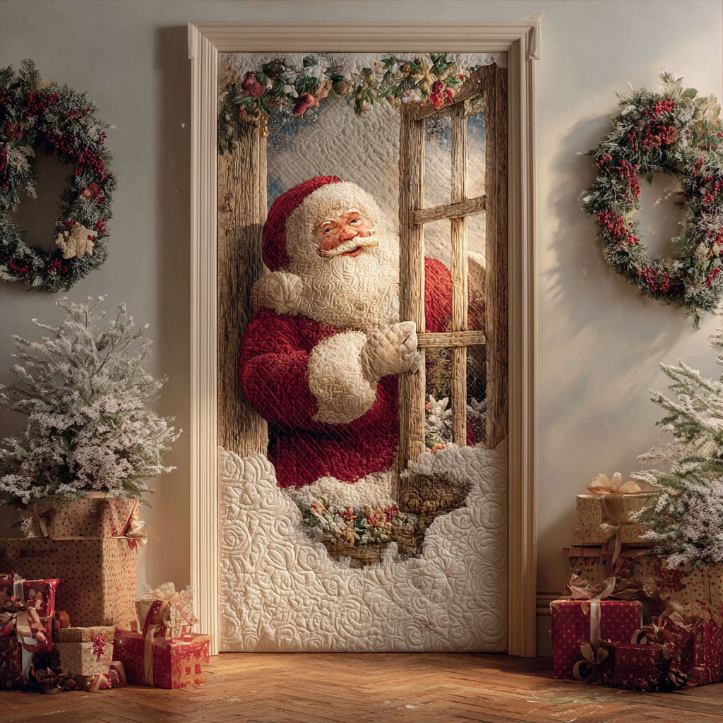 Holiday Santa Peek Quilted Door Cover NCU0TP0048