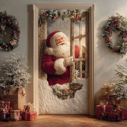 Holiday Santa Peek Quilted Door Cover NCU0TP0048
