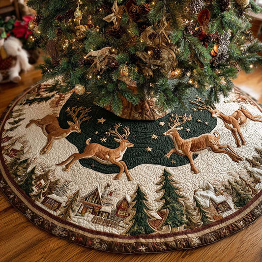 Holiday Spark Christmas Quilted Tree Skirt NCU0TN89