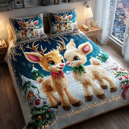 Holiday Sweethearts 3-Piece Quilted Bedding Set NCU0QQ134