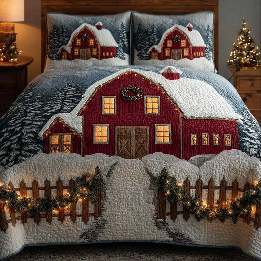 Holiday at the Country Barn 3-Piece Quilted Bedding Set NCU0HT009