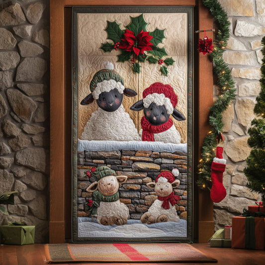 Holly Flock Greetings Quilted Door Cover NCU0TP0039