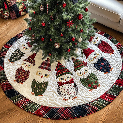 Holly Hoots Christmas Quilted Tree Skirt NCU0DV2277